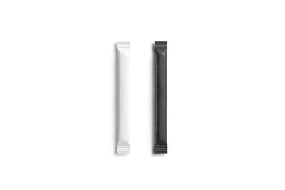 空白黑白糖包模型，孤立，俯视图