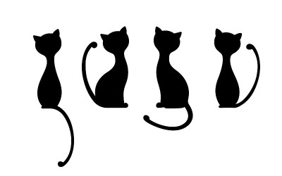 优雅的黑猫的剪影。