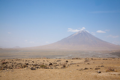 Natron湖地区景观，坦桑尼亚，非洲。伦盖火山