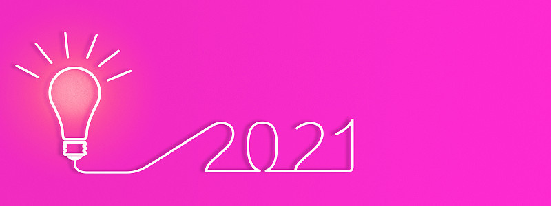 新年快乐。在2021年开始。三维演示