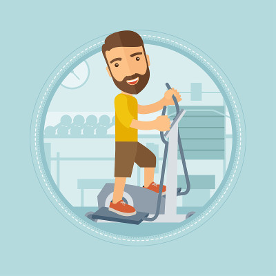 Man making exercises in the gym