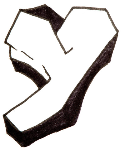 字母y，字母涂鸦风格