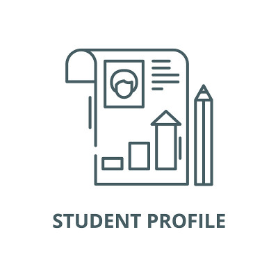 Student profile vector line icon, linear concept, 