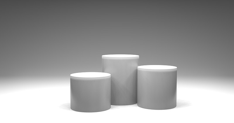 极简的展示与空白的空间。空讲台展示产品。3 d渲染。