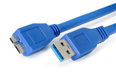 Usb 3.0蓝线，白色微B连接器