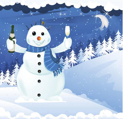 雪人和香槟