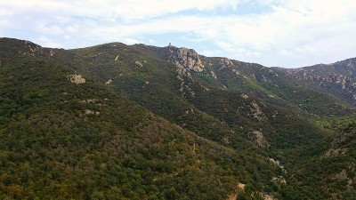 Albères山顶的马德洛克塔，Pyrénées-Orientales -法国
