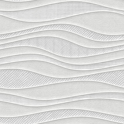 石膏墙无缝纹理与波浪图案，墙模板，拼接图案，3d插图
