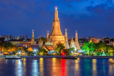 Wat Arun大地标曼谷，泰国