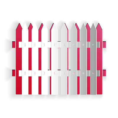 Paper cut Fence wooden icon isolated on white back