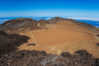 泰德山坡上的老火山口