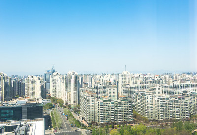 城市中的住宅区。