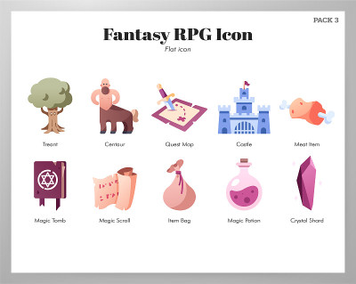 幻想RPG图标平面包