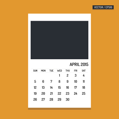 2015年4月日历矢量