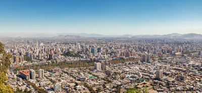 圣地亚哥市区全景鸟瞰图-圣地亚哥，智利