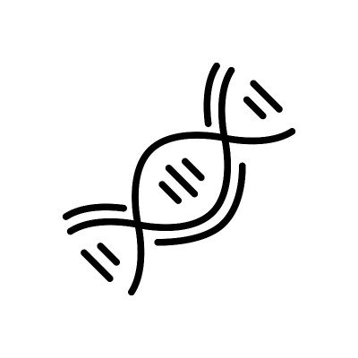 科学研究实验实验室线图标。生物化学药物成分，dna标记。矢量图