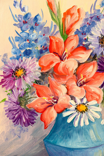 花卉花束静物油画