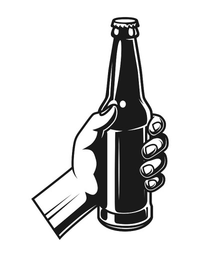 复古手握啤酒瓶