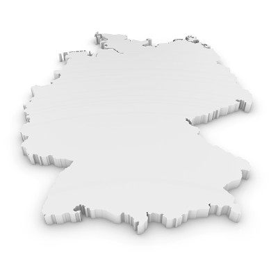 白色3D德国轮廓孤立在白色