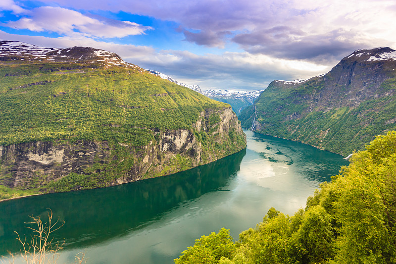 从Flydasjuvet视角看Geirangerfjord挪威