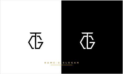 GT、TG抽象字母标志交织字母