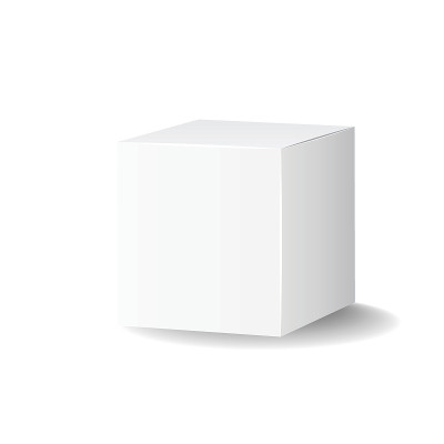 空白白色纸箱3d盒图标。