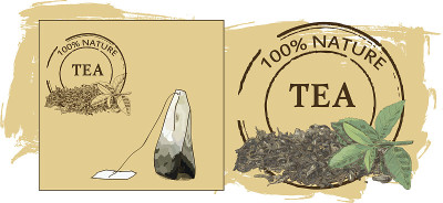 带标签的茶包