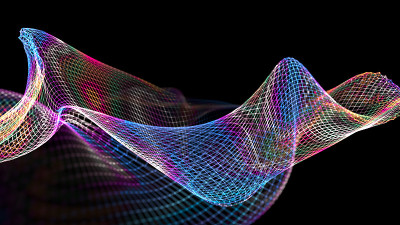 抽象波浪结构科学背景的三维插图