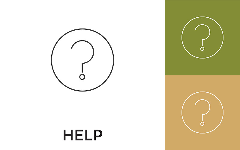 Editable Help or Question Mark Thin Line Icon with