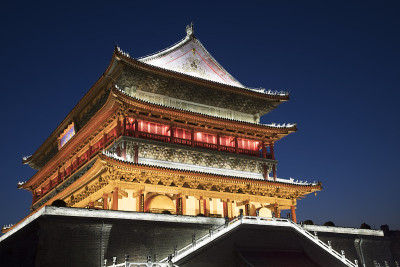 西安鼓楼，中国陕西省西安市市中心