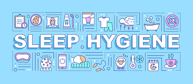 Sleep hygiene word concepts banner