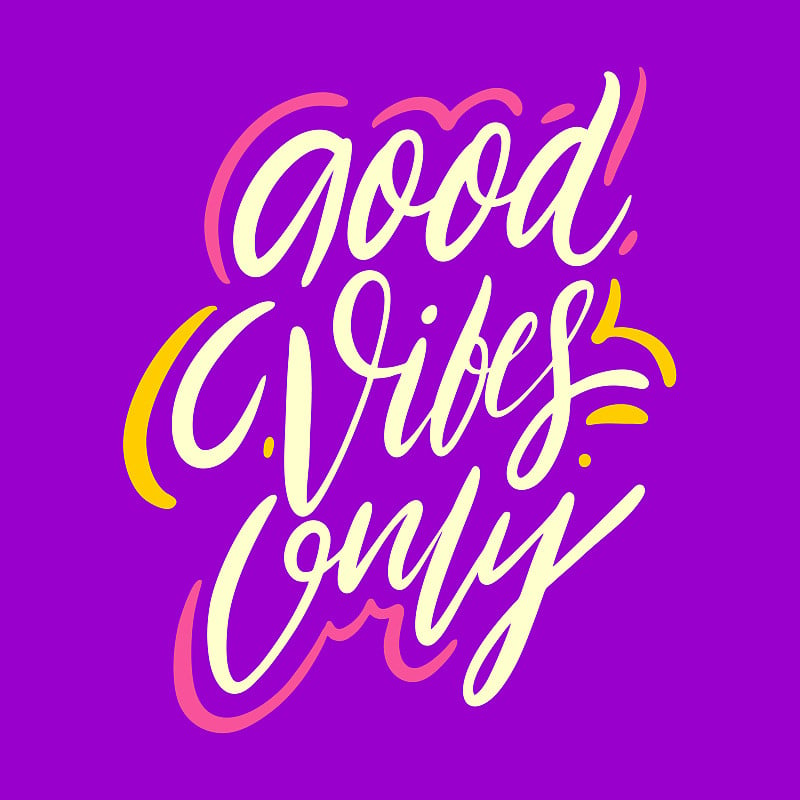 Good Vibes Only. Hand drawn vector lettering. Moti