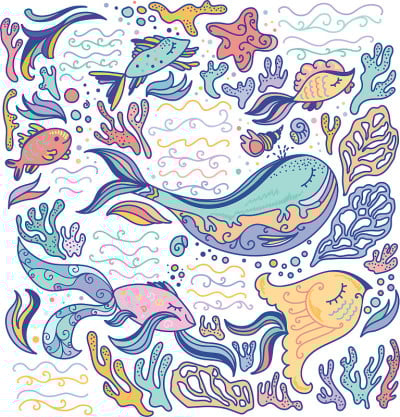 丰富多彩的海洋插图