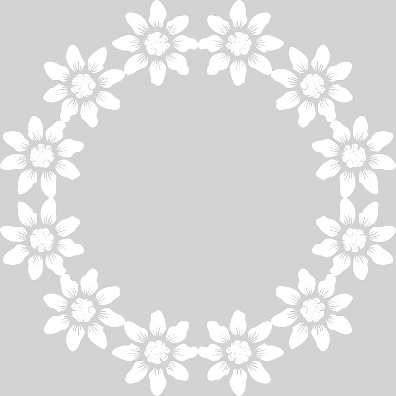 Geometric seamless pattern. Round flower frame