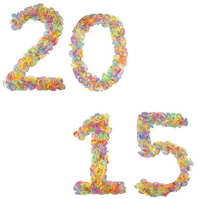 2015年数字为网络背景，概念。