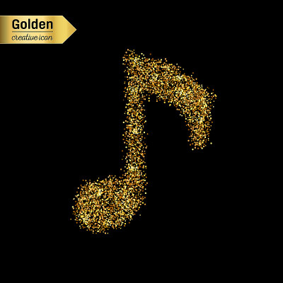 Gold glitter vector icon