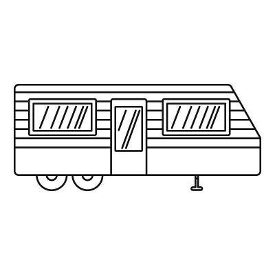 拖车屋图标，轮廓风格