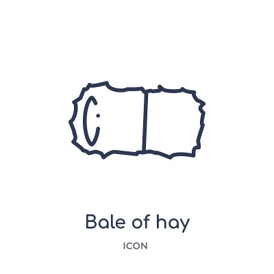Linear bale of hay icon from Agriculture farming a