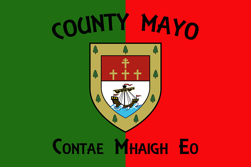 Flag of County Mayo in Connacht of Ireland