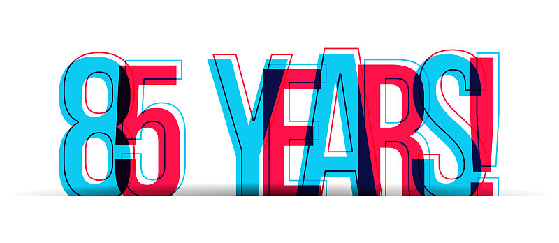 85年!在白色背景上孤立的周年纪念标志