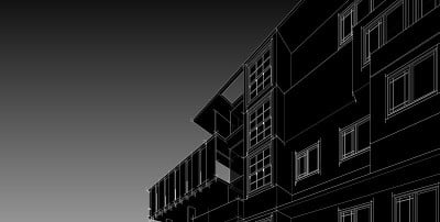3D插图建筑透视线
