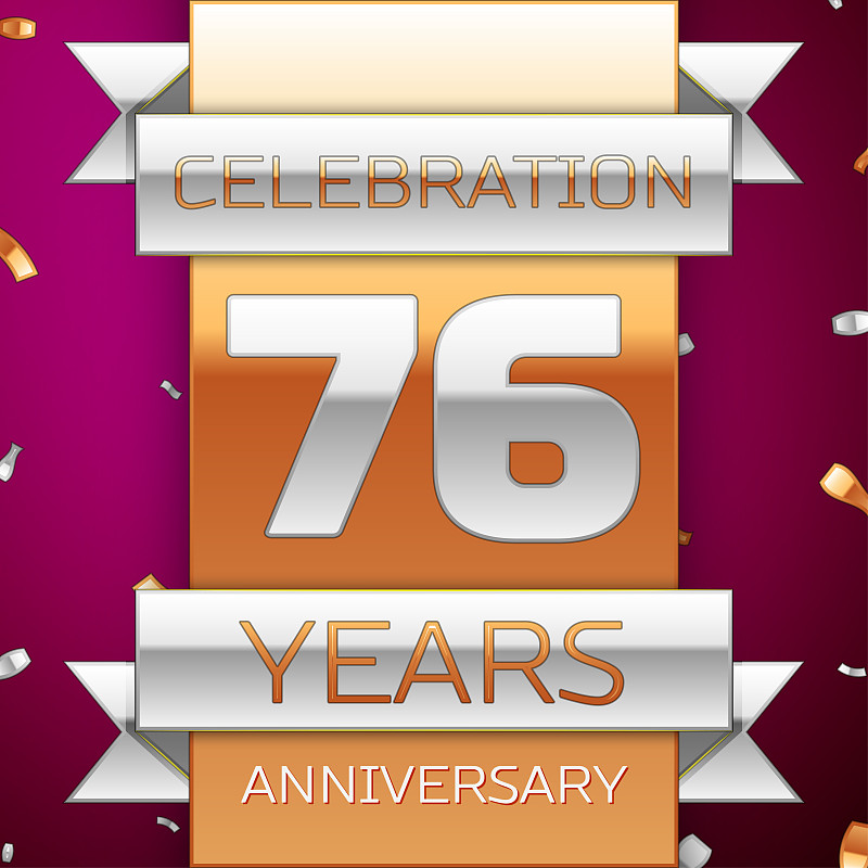 Realistic Seventy six 76 Years Anniversary Celebra
