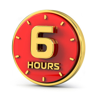 金色6小时的红色背景。黄金6小时。3 d演示。