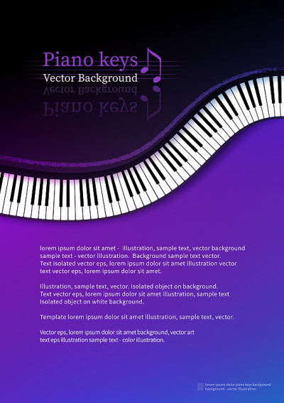 Design template with top view Piano keys