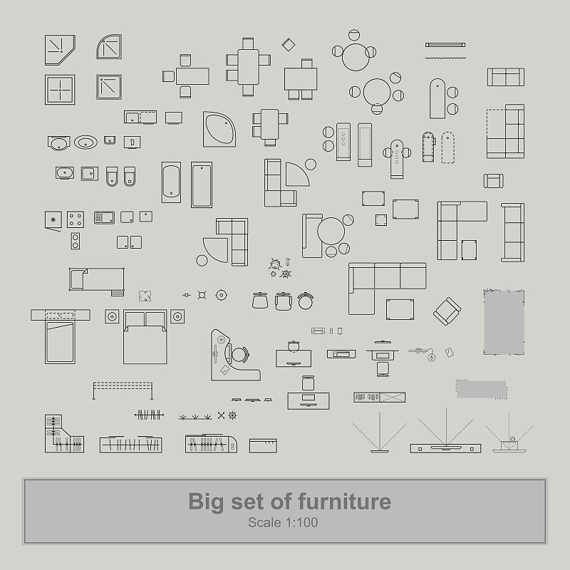 家具的大集合图标