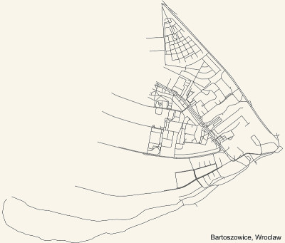 波兰弗罗茨瓦夫Bartoszowice区街道道路图
