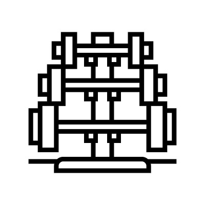 杠铃架线图标矢量插图