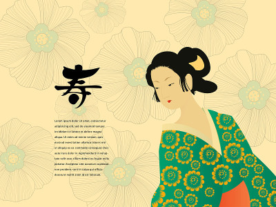 日本艺术绘画-向量