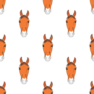 Seamless pattern for horse lovers with horse head 