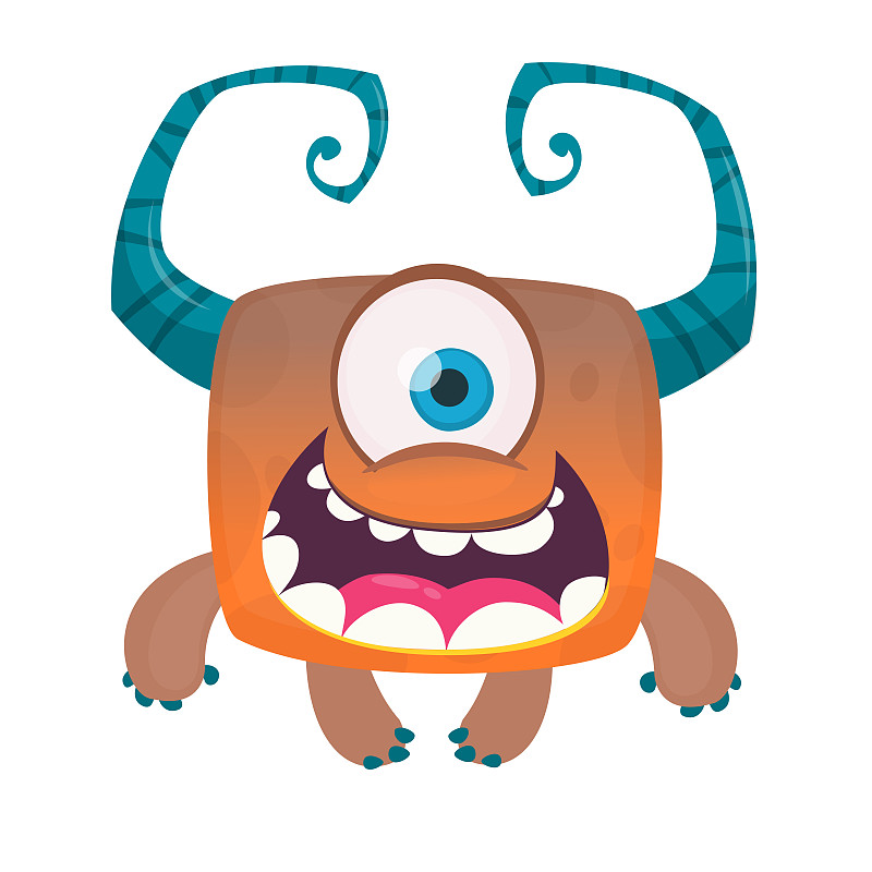 Funny cyclops monster  illustration. Vector design